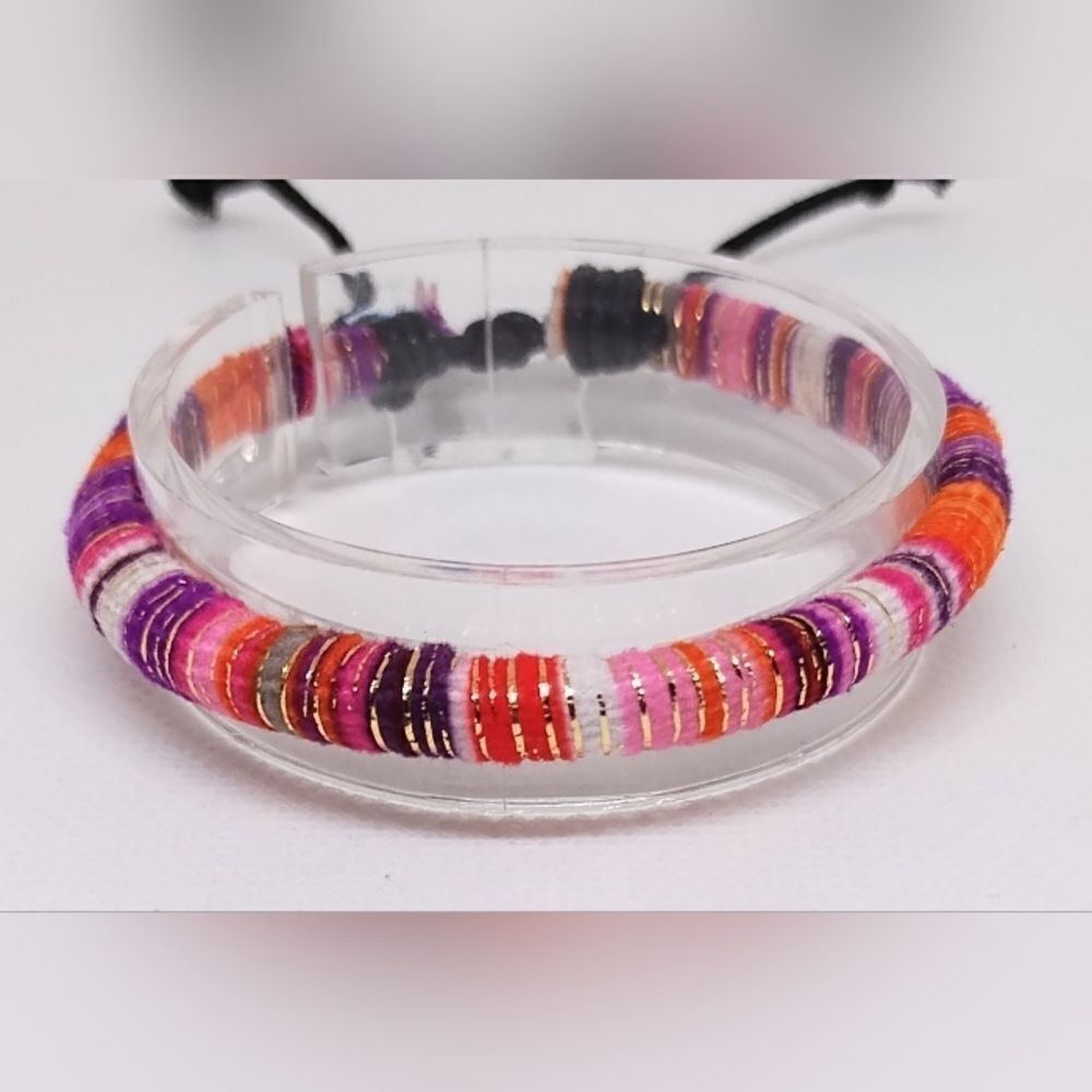 Men bracelet striped punk hemp new e41‎